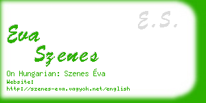 eva szenes business card